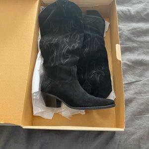 Zara Suede Cowboy Boots